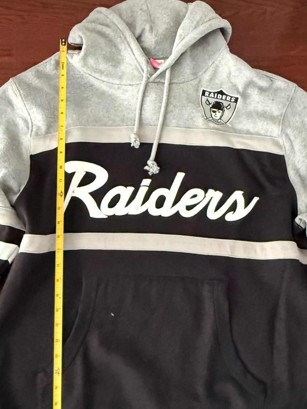 Mitchell & Ness Raiders Pullover Hoodie in Gray and Black
